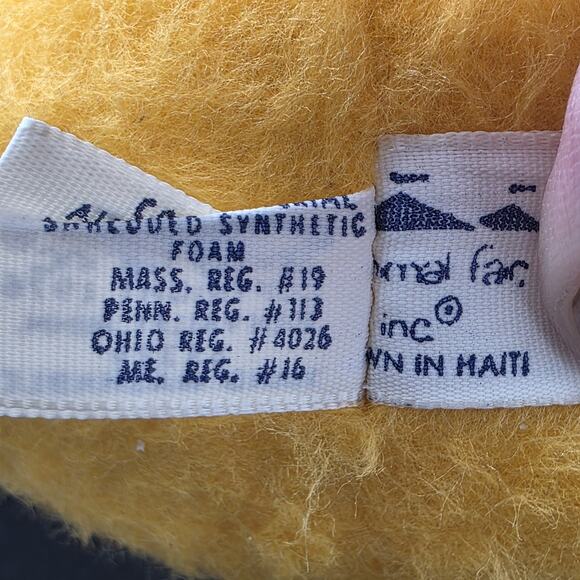 1979 Animal Fair Aarty Ardvark 15" Plush Yellow Red Vest W/Tags Vintage #2 - Picture 13 of 16